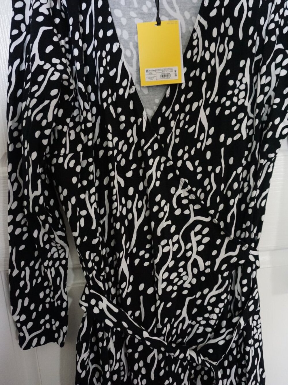NWT DVF for Target Wrap Dress Black White Plus Size XXL NWT Long Sleeve